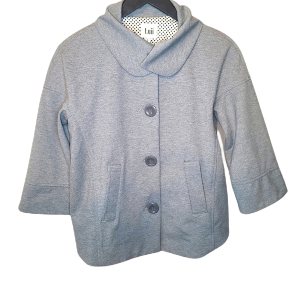 Luii Jacket / Blazer Front Close Knit Gray, Size Small - Picture 1 of 16